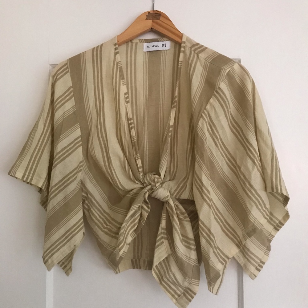 Faithfull the Brand Crop Top with Tie Front